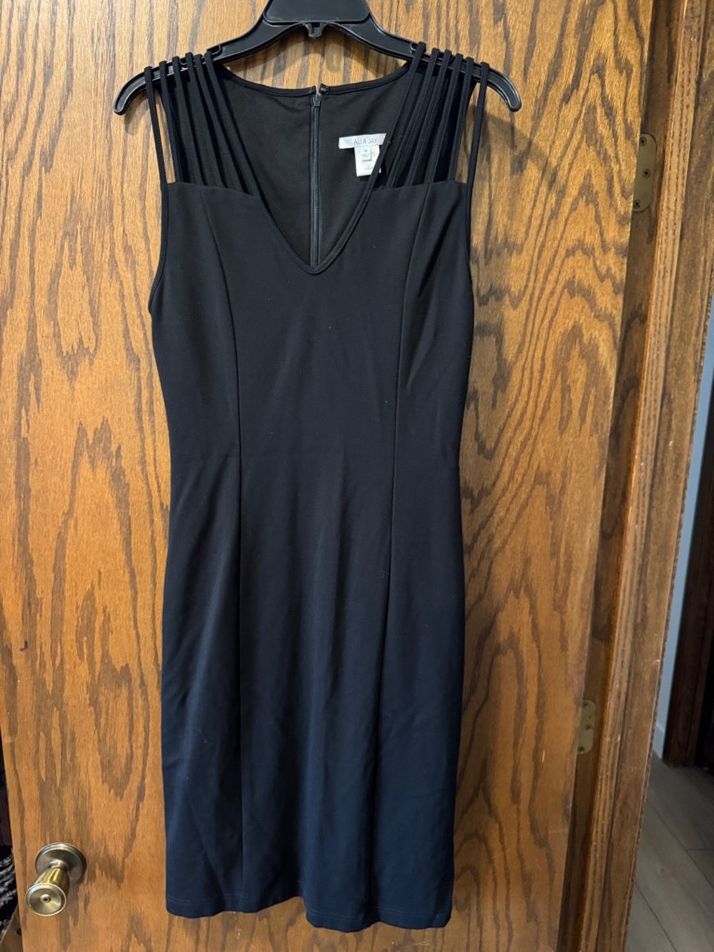 ALI & JAY Black Strappy V-Neck Midi Dress